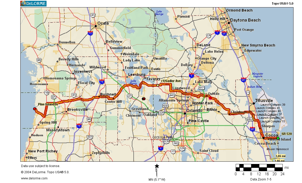 Florida Bike Trail Map - Cross FloriDa 89 Map